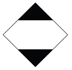 symbol of a square on point with its top and bottom portions colored black