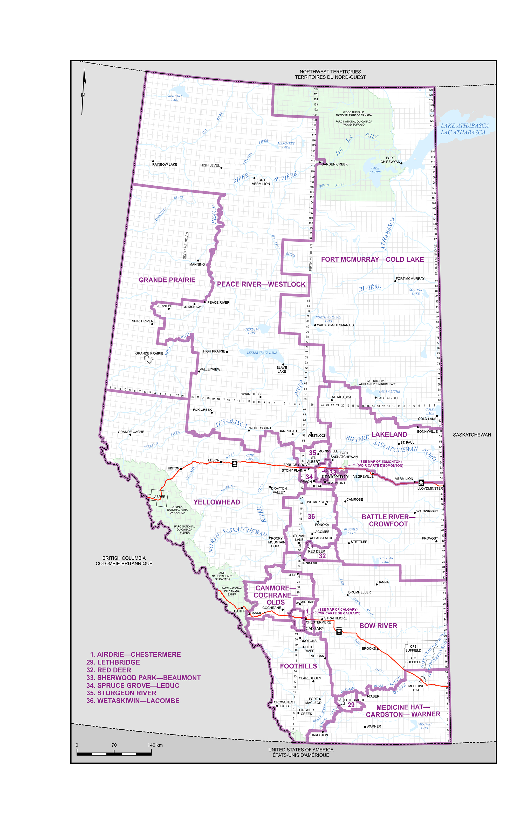 Carte 1 – Alberta