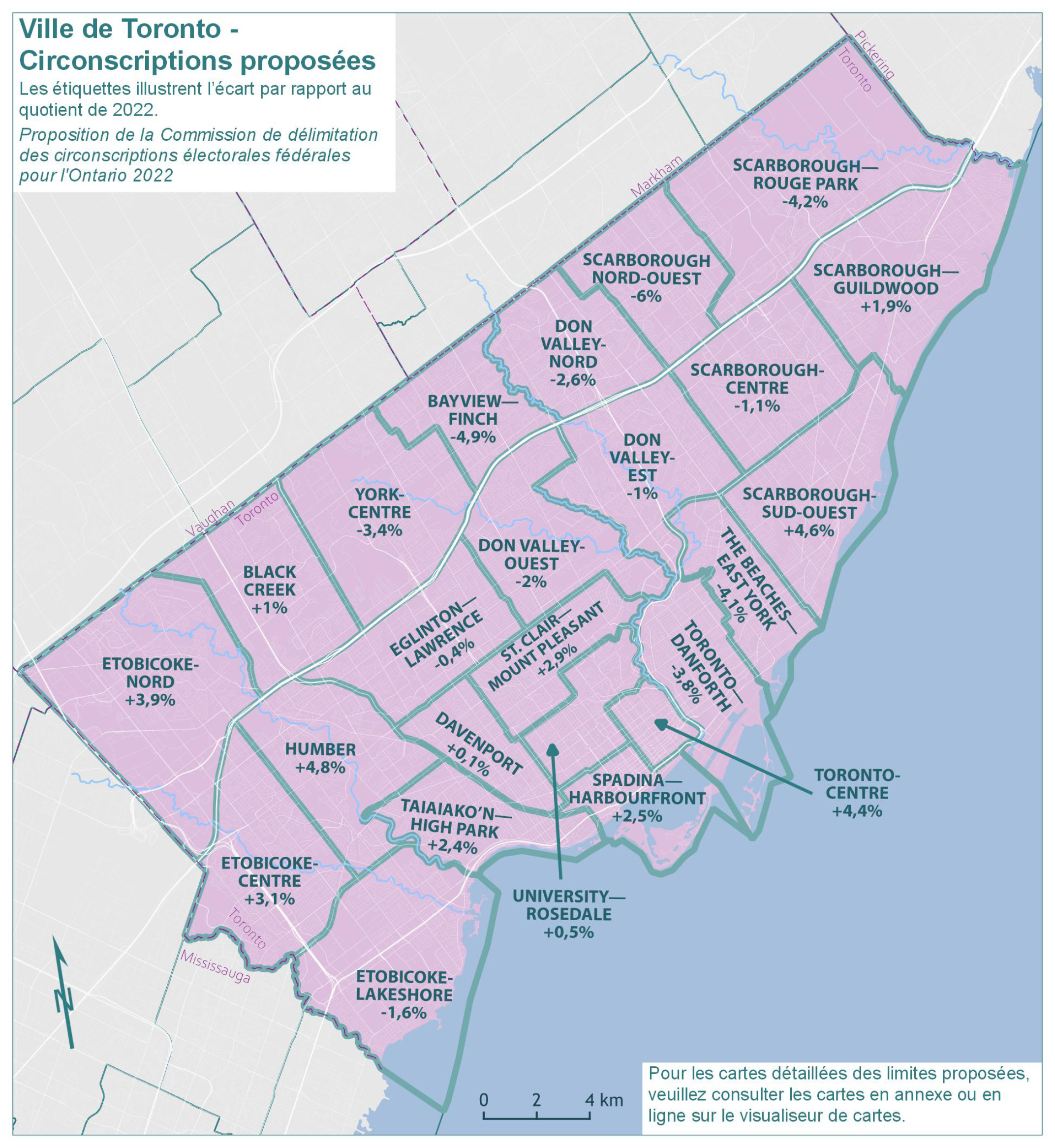 Ville de Toronto - Circonscriptions proposées
