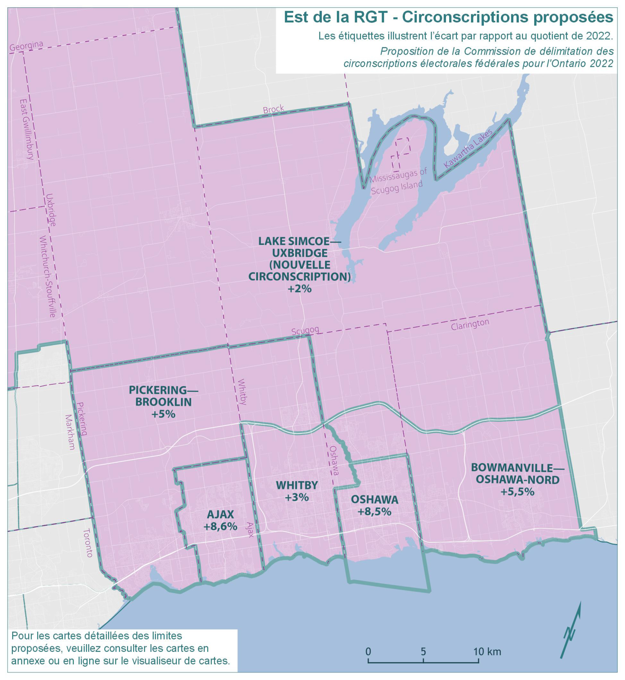 Est de la région du Grand Toronto - Circonscriptions proposées 