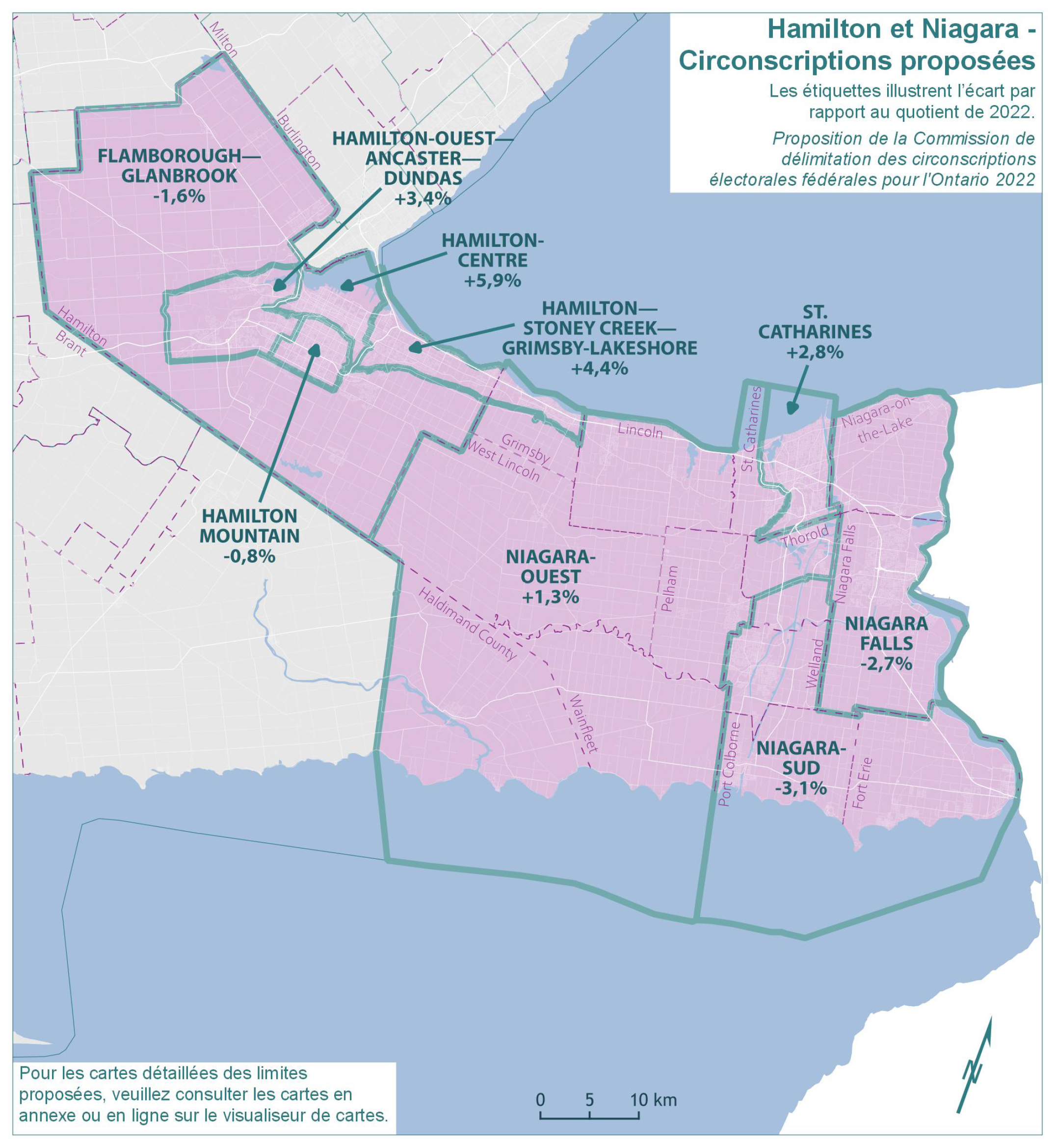 Hamilton et Niagara - Circonscriptions proposées