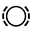 Symbole montrant, en contour, un cercle entre des parenthèses pointillées.