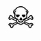 The image of a black outline of a skull with a white background and black eyes and nose, over two crossed bones depicted by black outlines on white backgrounds. This symbol is used to warn about the presence of an acute toxicity hazard.