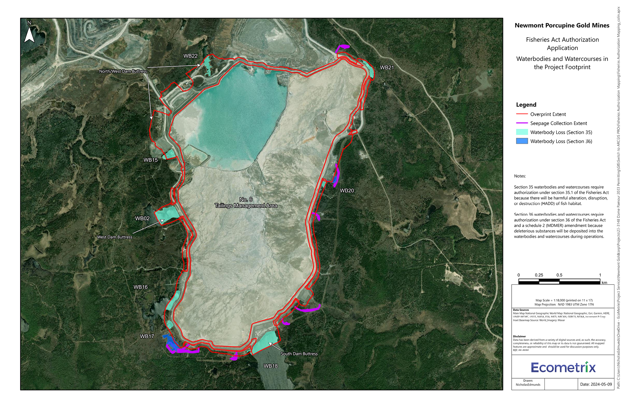 Figure 2: Location of water bodies to be listed in Schedule 2 of the MDMER – Text version below the image