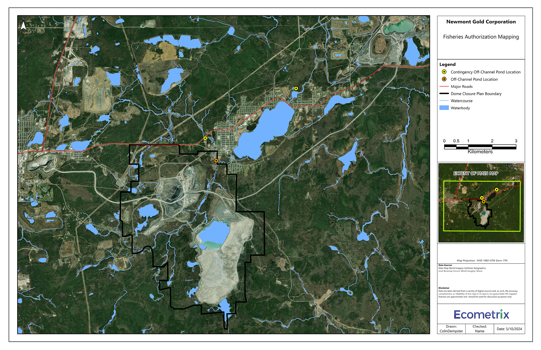 Figure 6: Locations of the off-channel ponds in the FHCP – Text version below the image