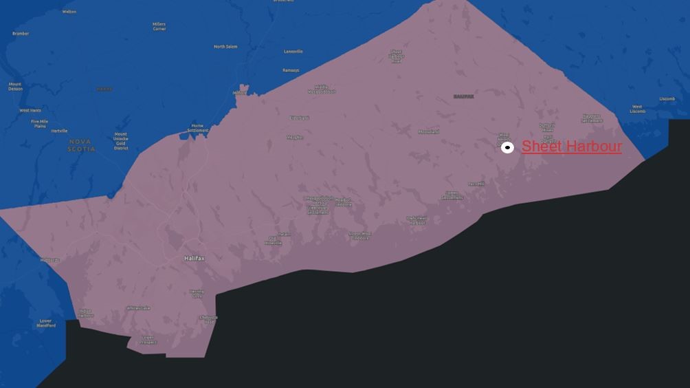 Figure 1 : Halifax (Nouvelle-Écosse) — Définition actuelle – Version textuelle en dessous de l'image