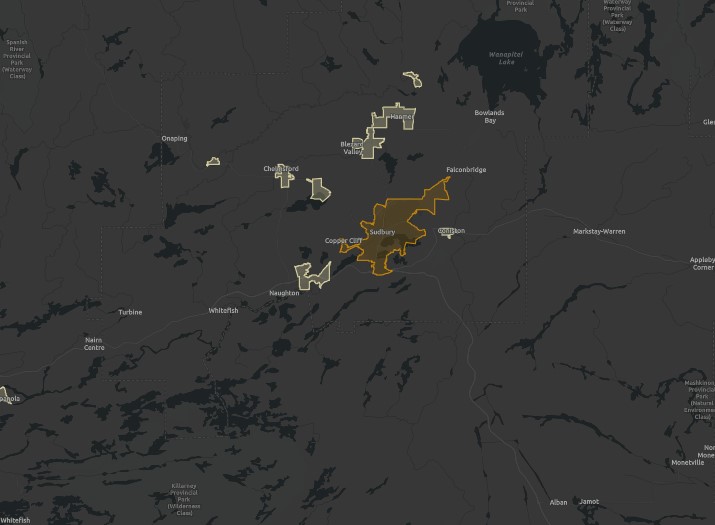 Figure 4 : Sudbury (Ontario) — Nouvelle définition – Version textuelle en dessous de l'image