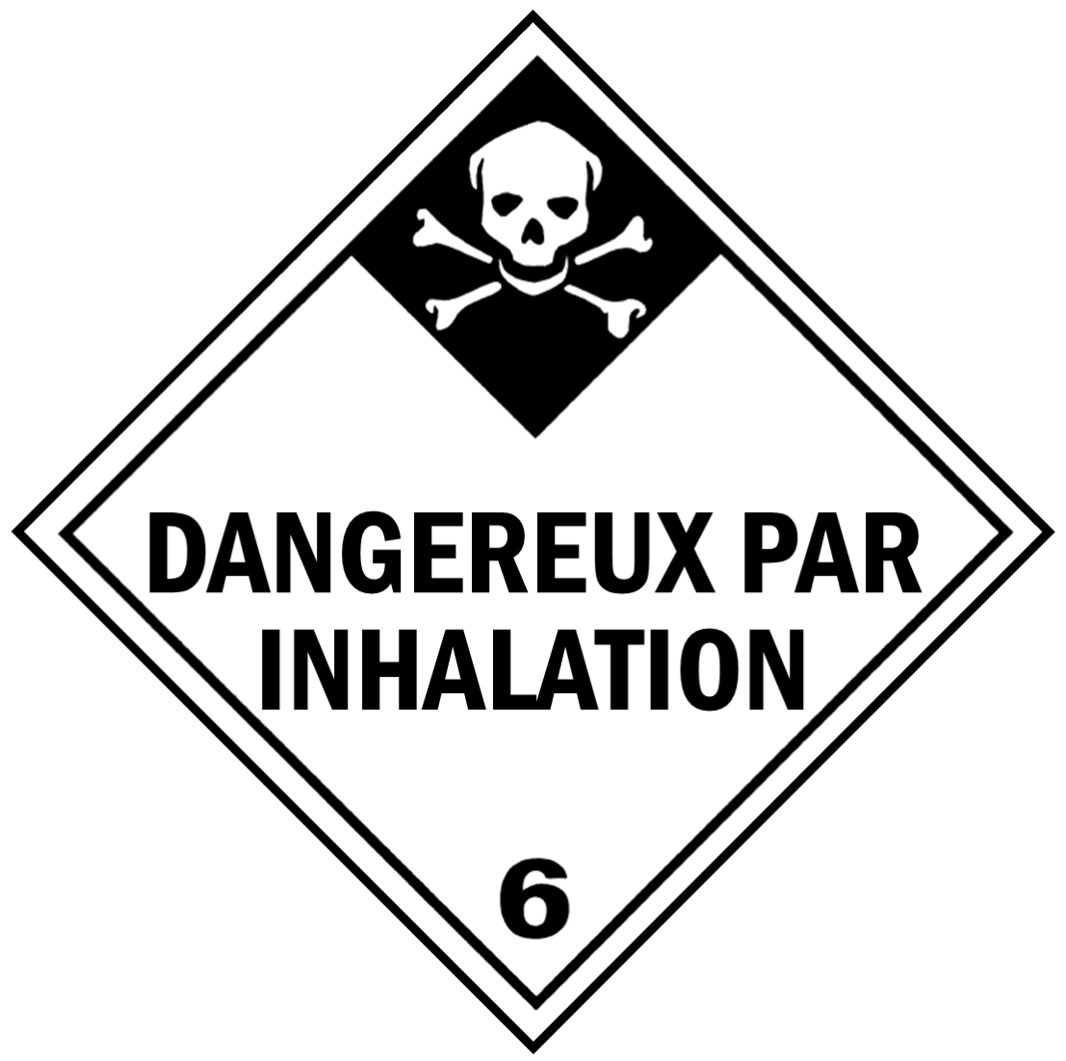 Classe 6.1, Matières toxiques par inhalation – Version textuelle en dessous de l'image