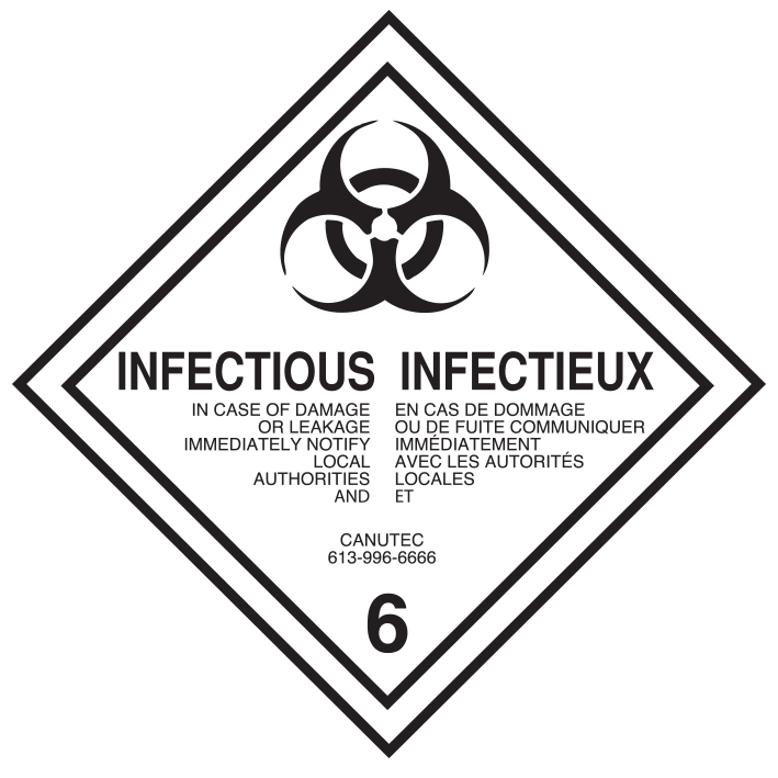 Class 6.2, Infectious Substances – Text version below the image