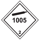 Placard for UN1005 – Text version below the image